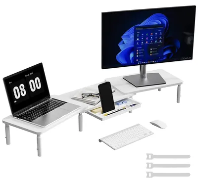 Produktbild von Doppelter Monitorständer, höhenverstellbarer Bildschirmhalter für 2 Monitore