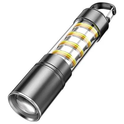 Produktbild von Outdoor LED Taschenlampe – Wiederaufladbar, Superhell, Zoom, 3 Lichtfarben, 5 Helligkeitsstufen, Camping & Notfall