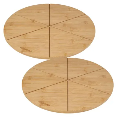 Produktbild von Set mit 2 Pizzabrettern mit Schneidrillen - FACKELMANN - 32 cm
