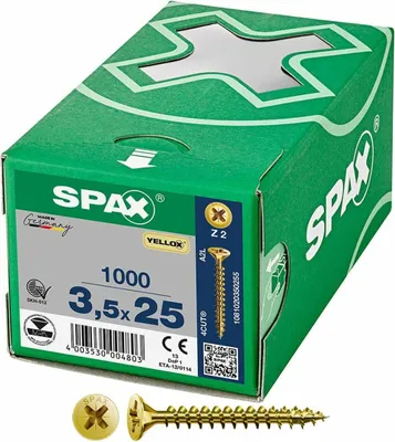 Image de SPAX® 1081020350255 SPAX® Universalschrauben Z2 Senkkopf YELLOX 1081020350255 3,5 mm x 25 mm, 1000 St.