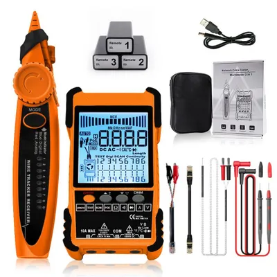Obrázek produktu pro Přenosný kabelový tester, síťový tester s LCD displejem
