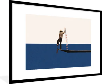 Produktbild von MuchoWow® Gerahmtes Poster Frau - Komplimente - Abstrakt 90x60 cm - Poster mit Schwarzem Bilderrahmen Wandposter Rahmen Foto Bilder - Wanddekoration - Fotos
