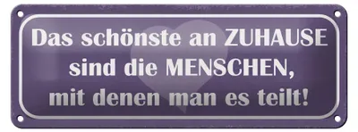 Produktbild von Blechschild Spruch 27x10cm das schönste an Zuhause sind Dekoration