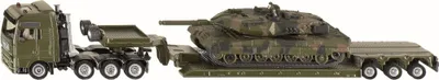 Produktbild von Siku Tieflader mit Panzer Modell olivgrün; 1872