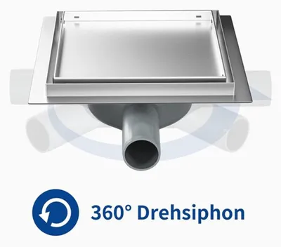 2in1 Fliesenablauf - 20cm - Wasserdicht - Haarfilter - Geeignet für Dusche