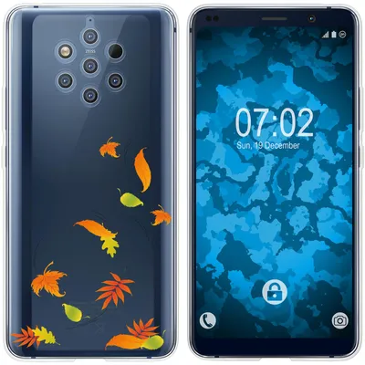 Produktbild von PhoneNatic Case kompatibel mit  Nokia 9 PureView Silikon-Hülle Herbst Blätter/Leaves M1