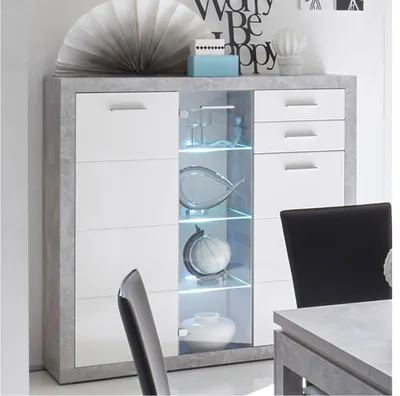 Image de Highboard >Rio de Janeiro< in Beton aus Glas - 137x134x37cm (BxHxT)