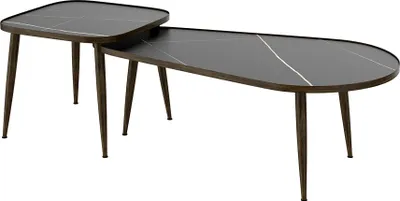 Produktbild von Couchtisch-Set Vicco Manitoba Schwarz 105 x 64.5 cm 2 Teile, Model 49373