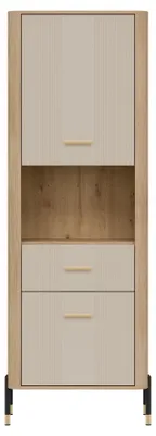 Produktbild von Furniture24 Wohnzimmerschrank Dante Dt15 Schrank 70 X 197 X 40 Cm Regalschrank - Cremona Eiche/Kaschmir