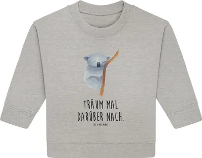 Produktbild von Mr. & Mrs. Panda Organic Baby Pullover Koalabär 24. - 36. Monat - Heather Grey - Geschenk, schlafen, Schlafzimmer, Lustige Sprüche, Koala, Bär, Träumen, Traum, Bullover