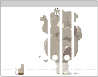 Produktbild von Wallario Ordnerrücken Sticker, selbstklebend für schmale Ordner, 8 Stück, Motiv Elefant erschrickt vor Maus