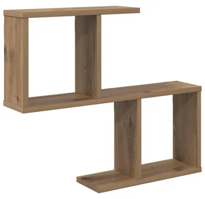 Image de vidaXL Étagère murale en bois imitation chêne artisanal, 60 x 12 x 50,5 cm