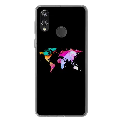 Produktbild von MuchoWow® Handyhülle Schutzhülle Hülle für Huawei P20 Lite (2020) Weltkarte - Farbe - Aquarell Silikon Softcase Handy Hülle - Kartenhalter