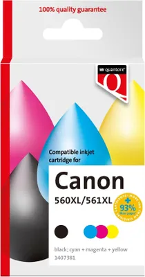 Produktbild von Quantore – Tintenpatronen-Alternative für PG560XL CL561XL Schwarz + Farben
