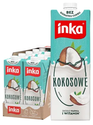 Zdjęcie produktu dla Inka Kokosdrink 10 x 1L - napój kokosowy z wapniem, bez dodatku cukru, wegański i bez laktozy