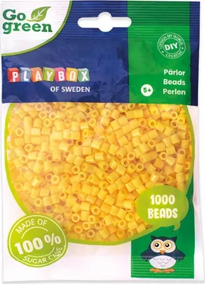 Produktbild von Playbox Bügelperlen Go green Midi 1000 Stk. gelb