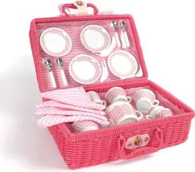 Produktbild von Tidlo Teeservice Picknick Spielzeugset im Korb - Porzellan