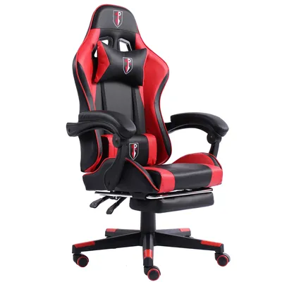 A gaming chair is shown against a white background.