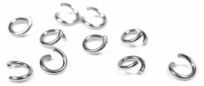 Produktbild von Vintageparts Edelstahl Biegeringe Silberfarben 6 mm 50 Stück