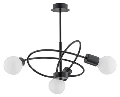 Immagine prodotto di Lampada a sospensione PULVERIT nera 3xE27x60W in metallo, dimensioni: 43x45x45 cm, IP20, Alfa