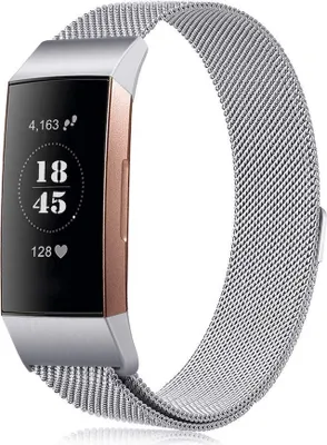 Produktbild von BStrap Milanese (Small) Armband für Fitbit Charge 3 / 4, silver