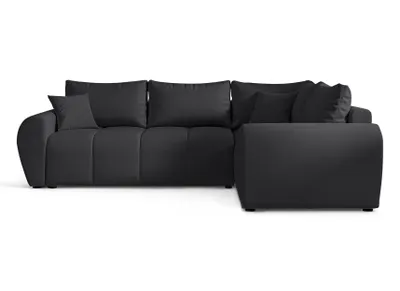 Produktbild von AX LIVING Malatya L Ecksofa mit Schlaffunktion Schlafsofa Schwarz 235cm R