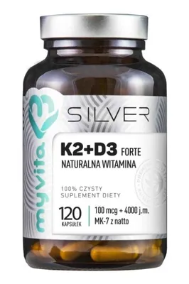 Produktbild von Silver Vitamin K2 100mcg + D3 Max 4000 IU 120 Capsules