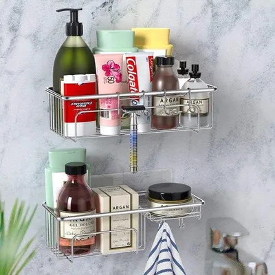 Produktbild von Famanu Duschregal mit Kräutereinsatz - Edelstahl, wasserdicht, verstellbar
