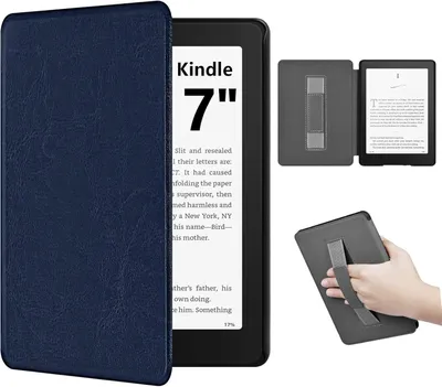 Productafbeelding van E-reader hoesje, 7 inch, Polyurethanleer, met handgreep, automatische wake/sleep functie, donkerblauw