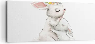 Produktbild von Bild auf Leinwand - Leinwandbild - Einteilig - Kaninchen Hase Kinder - 100x40cm - Wand Bild - Wanddeko - Wandbilder - Leinwanddruck - Bilder - Wanddekoration - Leinwand bilder - AB100x40-4725