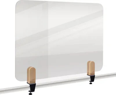 Produktbild von Legamaster ELEMENTS Tischtrennwand transparent 60x80cm Klammern, Schreibtisch-Trennwand, Transparent, 600 x 5 mm, Polymethylmethacrylat (PMMA), Klemme, 4,8 cm