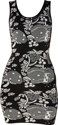 Produktbild von Alice Strickkleid figurnah elastisch Schwarz-Weiß-Muster aus Baumwoll-Polyester-Gemisch