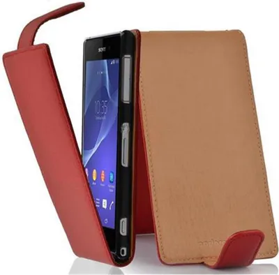 Produktbild von Cadorabo Schutzhülle für Sony Xperia Z2 Hülle in Rot Flip Etui Handyhülle Case Cover Kunstleder