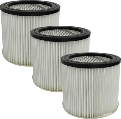 Produktbild von vhbw 3x Faltenfilter kompatibel mit Scheppach NTS30 Nass- & Trockensauger - Patronenfilter Schwarz Weiß