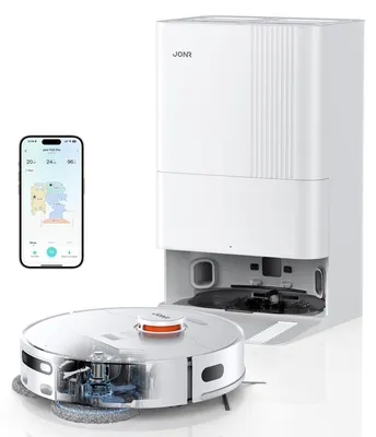 Imagen del producto de Aspiradora y fregona robotizada - Blanca - 50 W - Depósito de agua de 4 litros - Limpieza automática