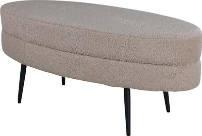Produktbild von FURNLUX Ottoman Otto Beige Und Black 100cm / Hauptfarbe: Beige / Abmessungen: 100 x 40 x 41 cm
