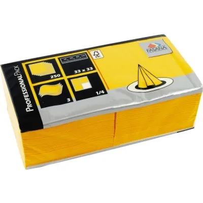 Produktbild von FASANA Papierserviette Maße: 33 x 33 cm (B x L) Farbe: sonnengelb