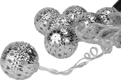 Produktbild von LED Kugel-Lichterkette Silber | 160cm
