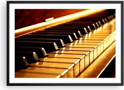 Produktbild von Gerahmtes Poster - Schwarzer Rahmen - Klavier Musik Konzert - 70x50 cm - Wand Bild - Wanddeko - Wandbilder - Kunstposter - Wandposter - Bilderrahmen - Bilder - Kunstdruck - Wandbild - P2BAA70x50-2200