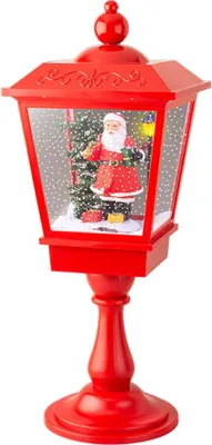 Produktbild von LED Weihnachtsmann Laterne mit Musik und Bewegung 27x27x70cm