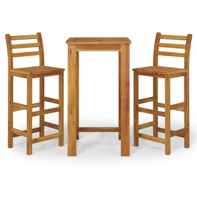 Immagine prodotto di vidaXL Set bar da giardino 3 pezzi in legno massiccio di acacia