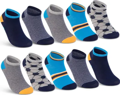 Produktbild von 10 Paar Kinder Sneaker Socken Jungen Baumwolle Kindersocken 56550 - Farbmix 23-26