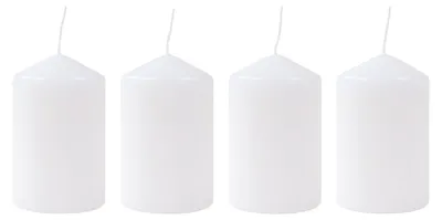 Produktbild von 4er-Set Adventskranzkerzen 50x80mm weiß Weihnachtskerze Stumpenkerze Wachskerze