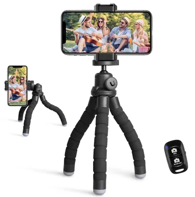 Produktbild von Handystativ Ministativ Smartphone-Stativ - Bluetooth-Fernbedienung - 160 g - Schwarz - Für Selfies und Fotos
