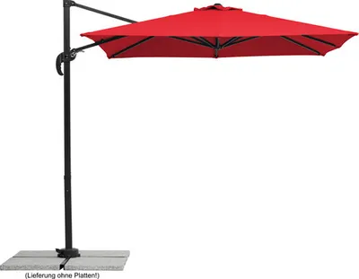 Zdjęcie produktu dla Parasol ogrodowy Schneider Rhodos Junior, czerwony, 230 x 230 cm, w zestawie pokrowiec ochronny