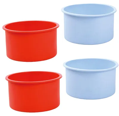4 runde Silikon-Backformen 10 cm, antihaftbeschichtet, backofenfest