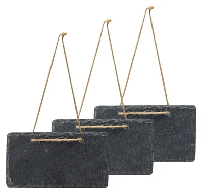 Produktbild von 3-teiliges Set Schiefertafeln 17x9cm Kreidetafeln Schieferplatten Memotafeln Türschilder Deko Schieferlook