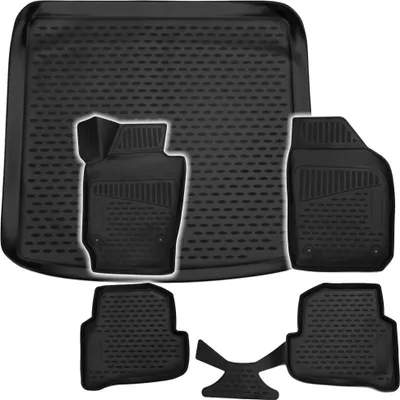 Produktbild von Gummi Kofferraumwanne + Fußmatten Set für Skoda Fabia 3 NJ, Bj. 2014-