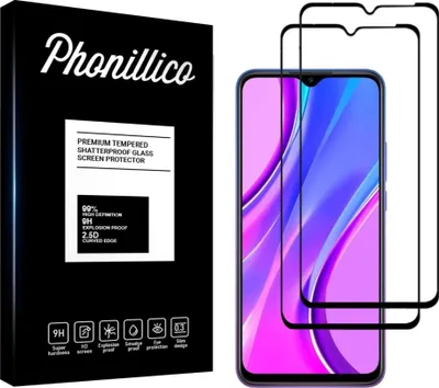 Obrázek produktu pro Tvrzené sklo pro Xiaomi REDMI 9 / REDMI 9A / REDMI 9C NFC [2 kusy] Ochranné sklo s černým okrajem Fólie proti poškrábání odolná proti sklu Phonillico®