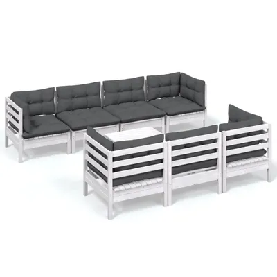 Image de vidaXL Ensemble salon de jardin 8 pièces avec coussins pin massif